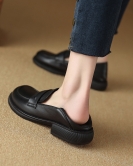 Shoes Women's Shoes Spring Black Head Forest Leather Basic Skin Shoes Academy Single Single Shoes