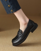 Shoes Women's Shoes Spring Black Head Forest Leather Basic Skin Shoes Academy Single Single Shoes